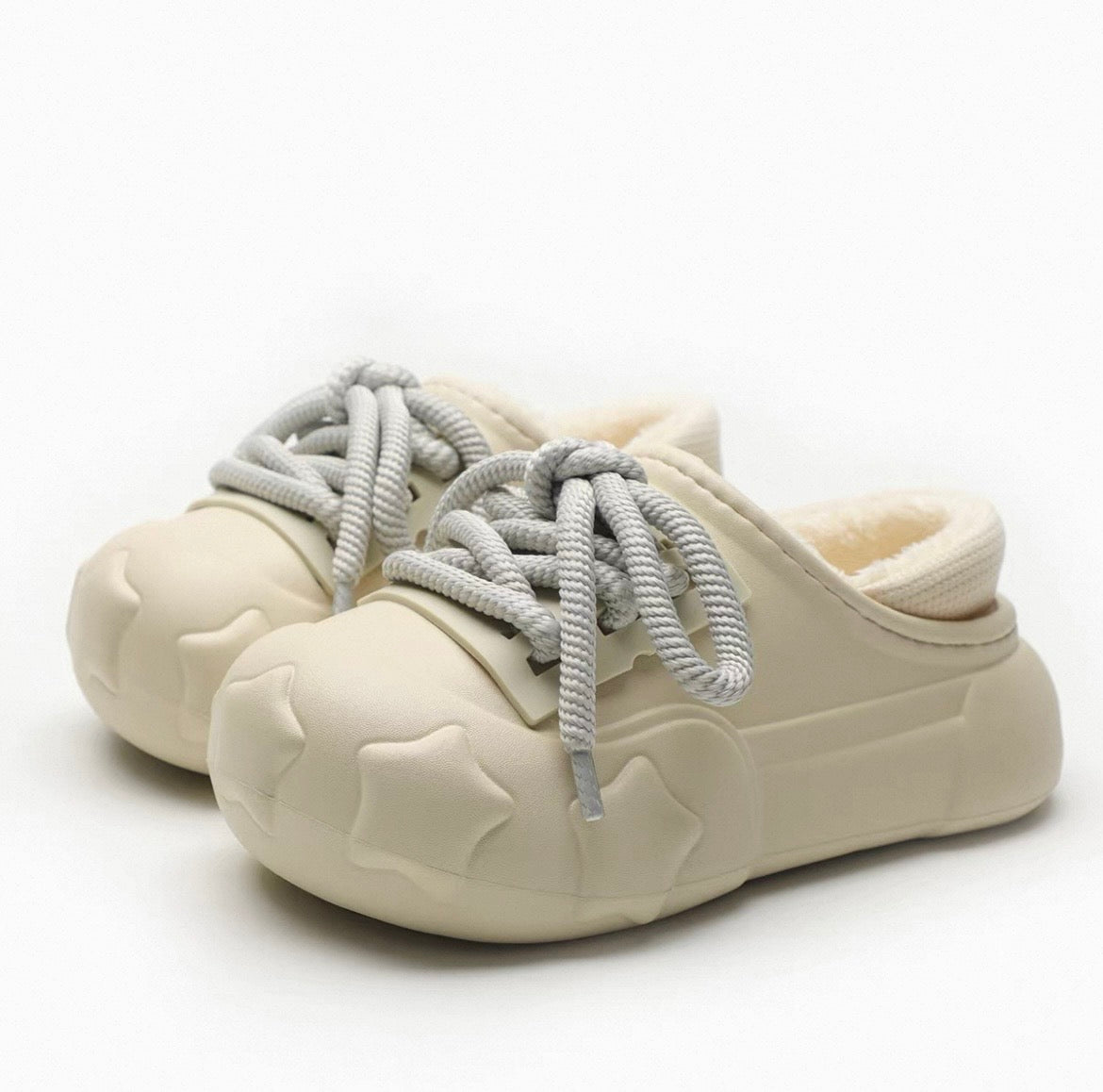 Cute Star Chunky Slippers [White]