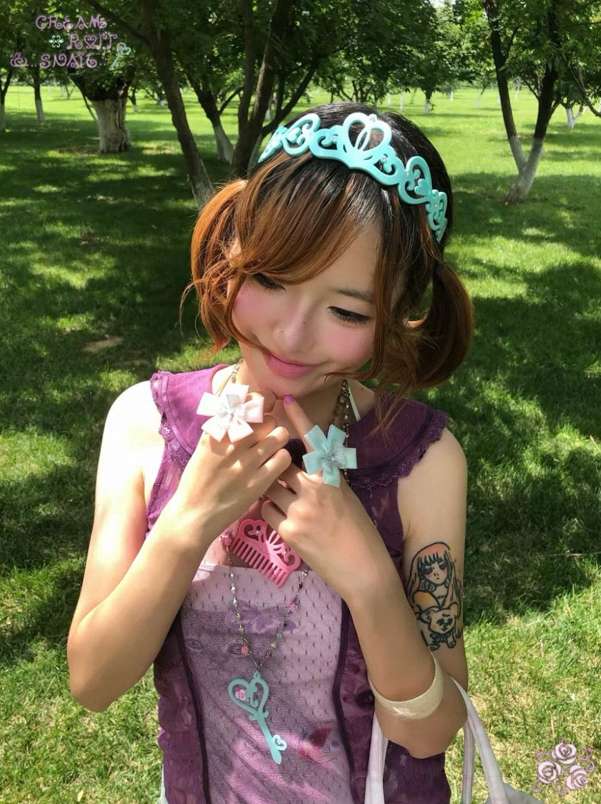 卷蜗Cream roll snail / Rose Crown Headband (Blue)