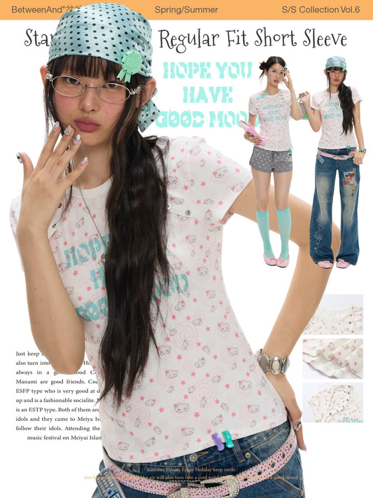 BetweenAnd / Star Spiral Shell Regular Fit Short Sleeve ‎